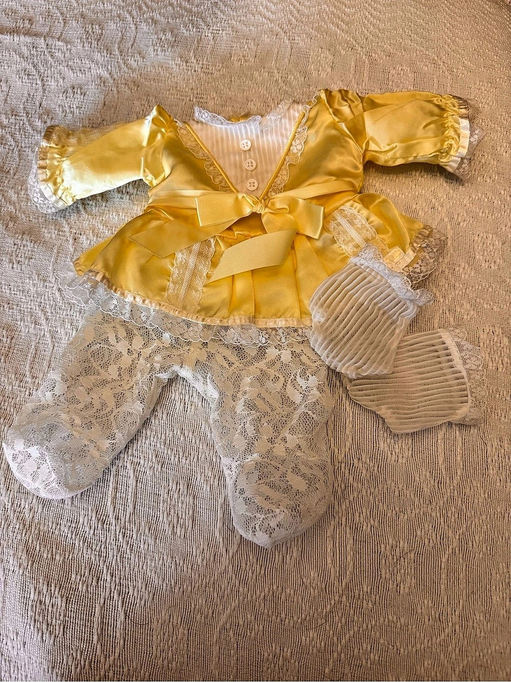 Cabbage Patch Kids Fancy Satin Yellow Outfit set